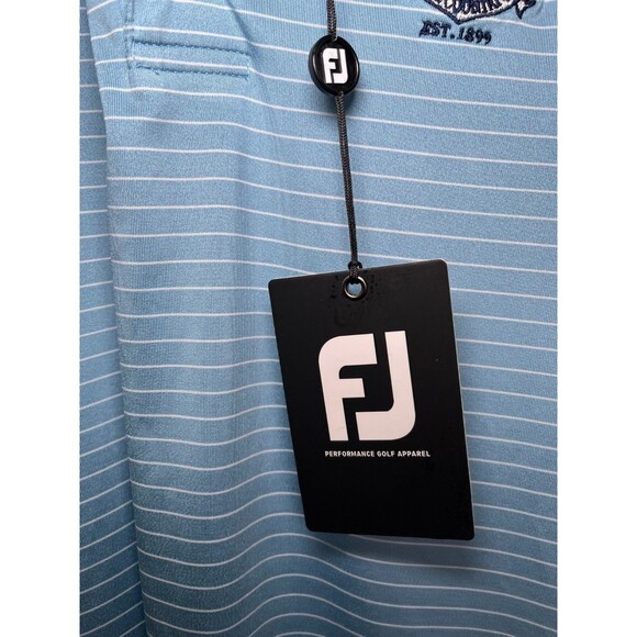 FootJoy FJ Prodry Stretch Shirt Men XL Stripe  Polo Reef‎ Blue & white - Picture 9 of 15
